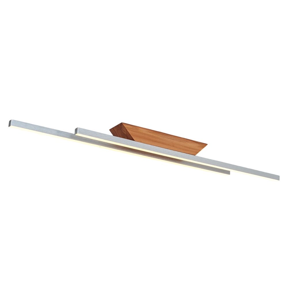 Gri-Siyah Ahşap LED Plafonyer 110x7 cm — görsel 3