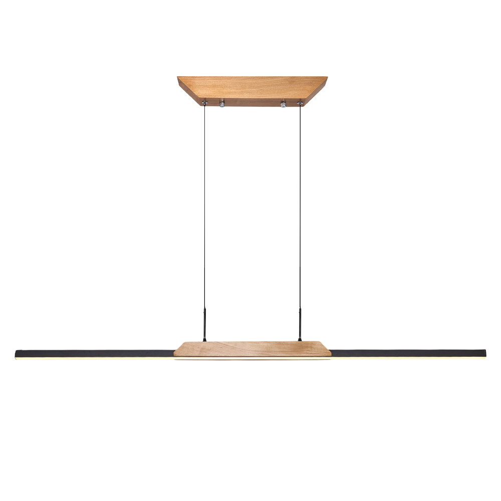Gri-Siyah Ahşap LED Avize 120x120 cm (25w) — görsel 2