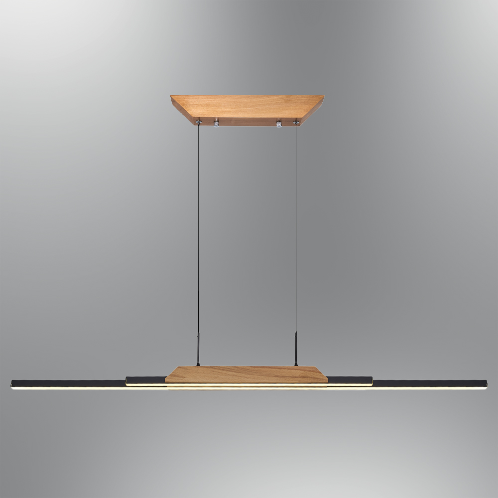 Grey-Black Wood LED Chandelier 120x120 cm (36w) Gri-Siyah Ahşap LED Avize 120x120 cm (36w)