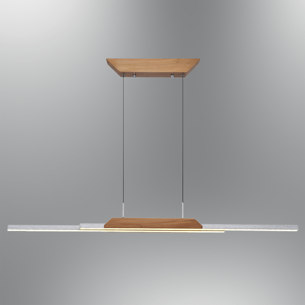 Gri-Siyah Ahşap LED Avize 120x120 cm (36w) — görsel 4