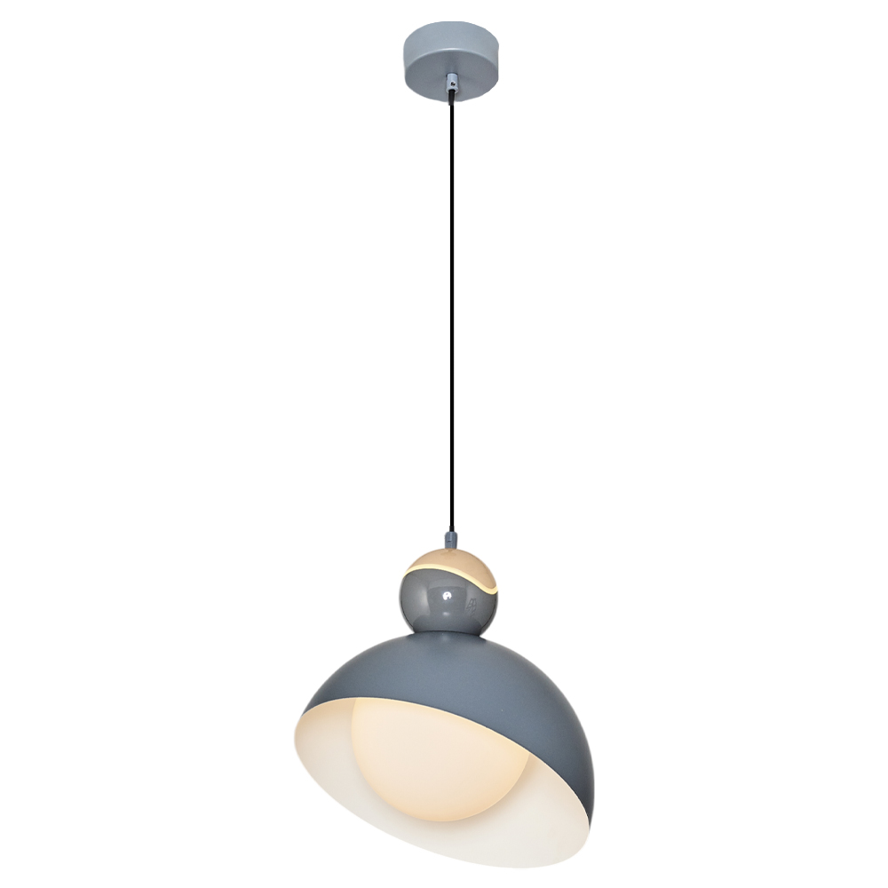 1 Kollu Gri-Siyah Opal Cam LED Avize 30x120 cm — görsel 2