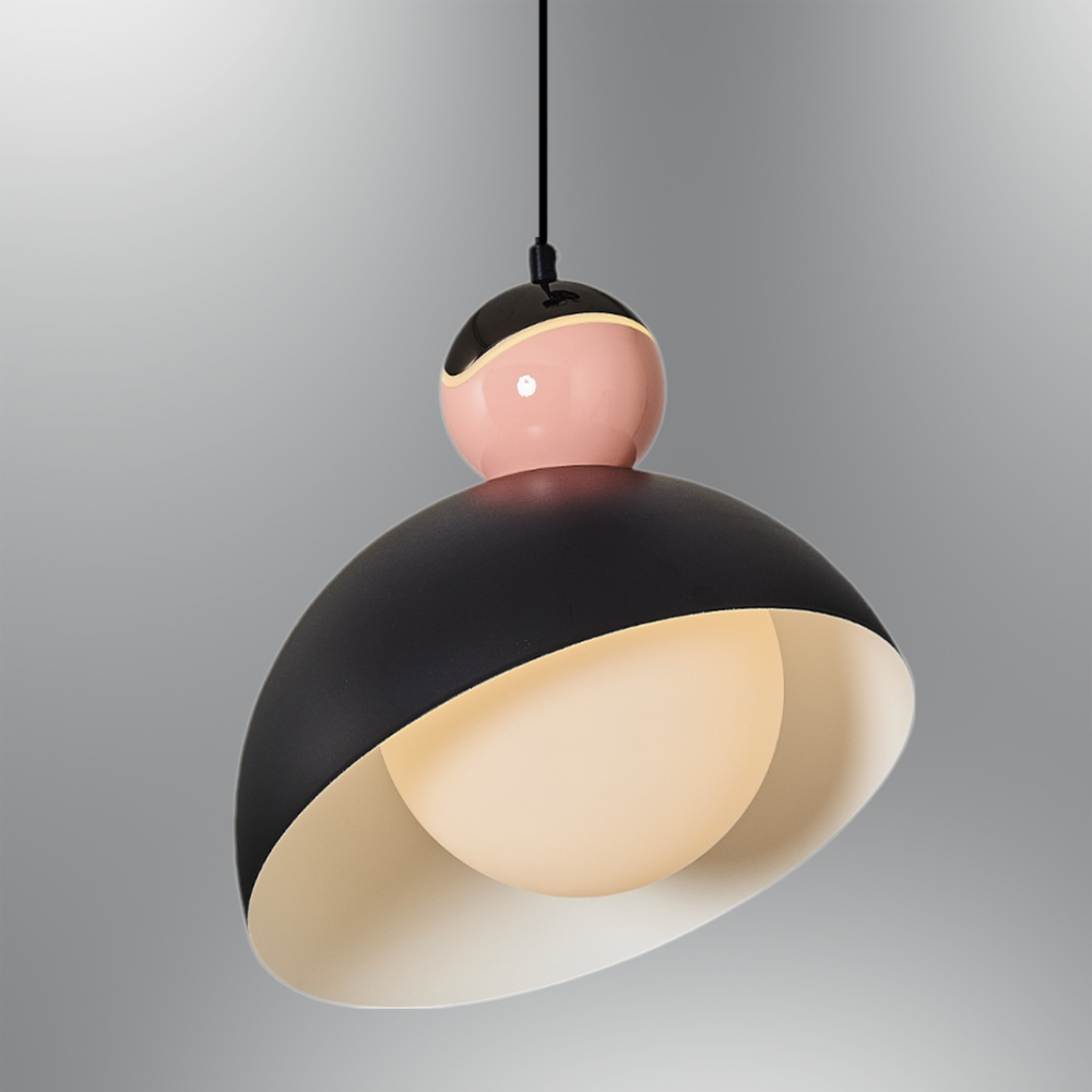 1 Kollu Gri-Siyah Opal Cam LED Avize 30x120 cm — görsel 4