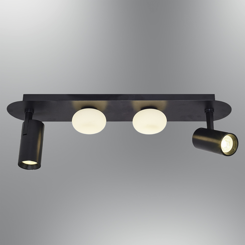 Gri-Siyah Cam LED Plafonyer 60x18 cm Gri-Siyah Cam LED Plafonyer 60x18 cm