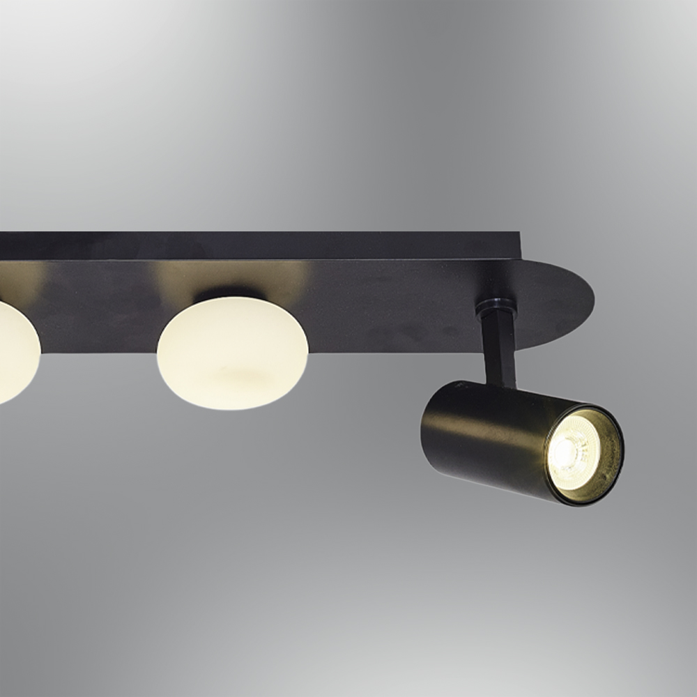 Gri-Siyah Cam LED Plafonyer 60x18 cm Gri-Siyah Cam LED Plafonyer 60x18 cm