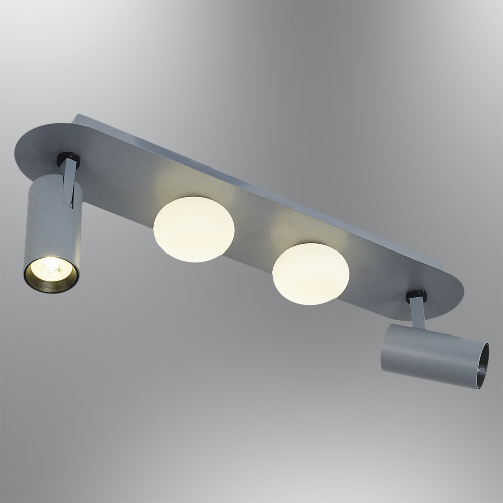Gri-Siyah Cam LED Plafonyer 60x18 cm — görsel 4
