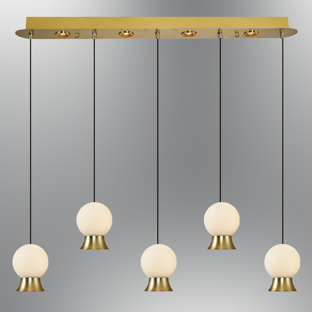 Opale Verre LED Lustre 90x120 cm (Métal Corps / Opal Cam LED Avize 90x120 cm (Metal Kasa / Opal Cam)