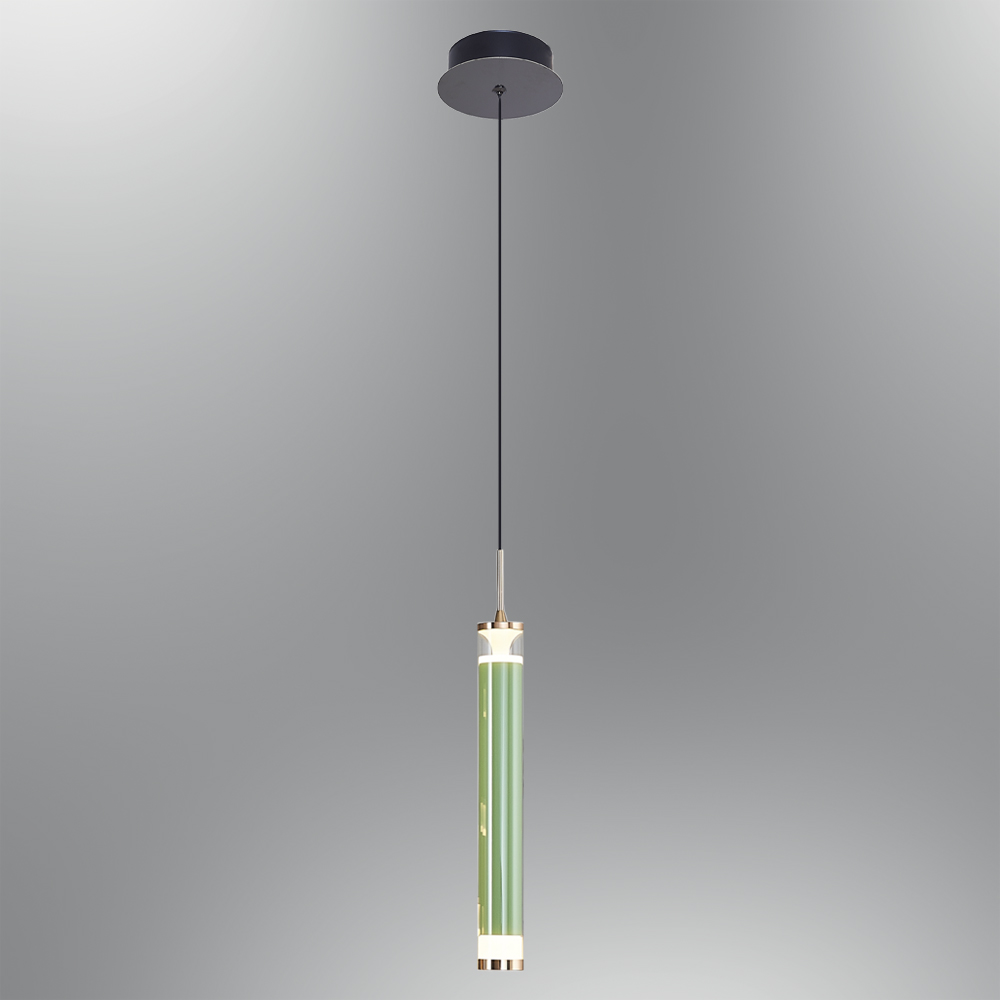 Beyaz-Mavi Cam LED Avize 5x120 cm — görsel 3