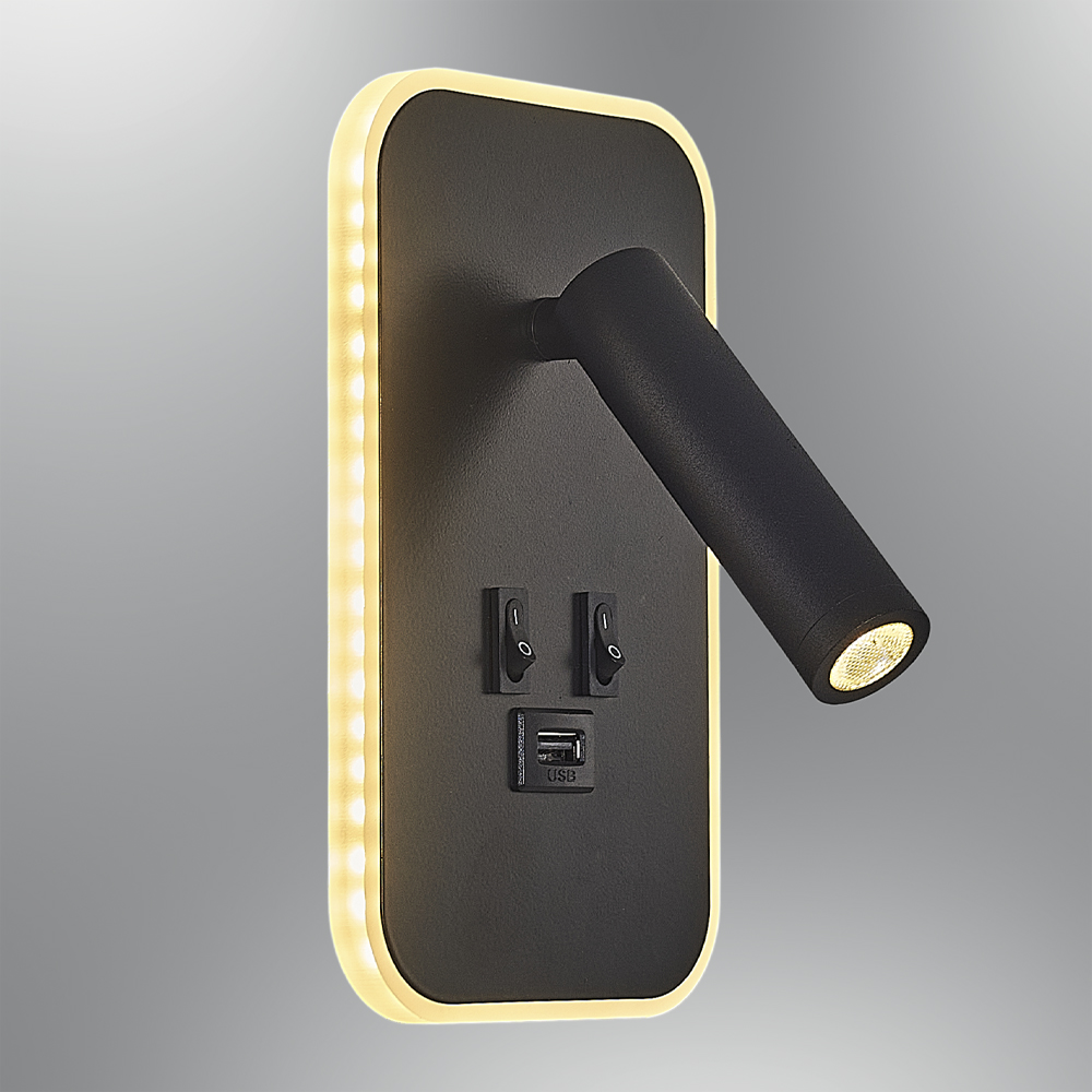 Sarı-Siyah Akrilik LED Aplik 7x11 cm