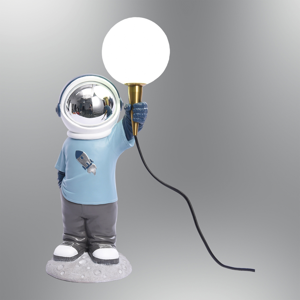 Sarı-Mavi Polyester LED Masa Lambası 18x35 cm Sarı-Mavi Polyester LED Masa Lambası 18x35 cm