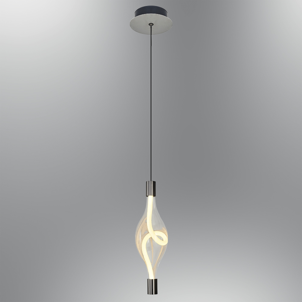 Sarı-Platin Cam LED Avize 10x120 cm — görsel 4