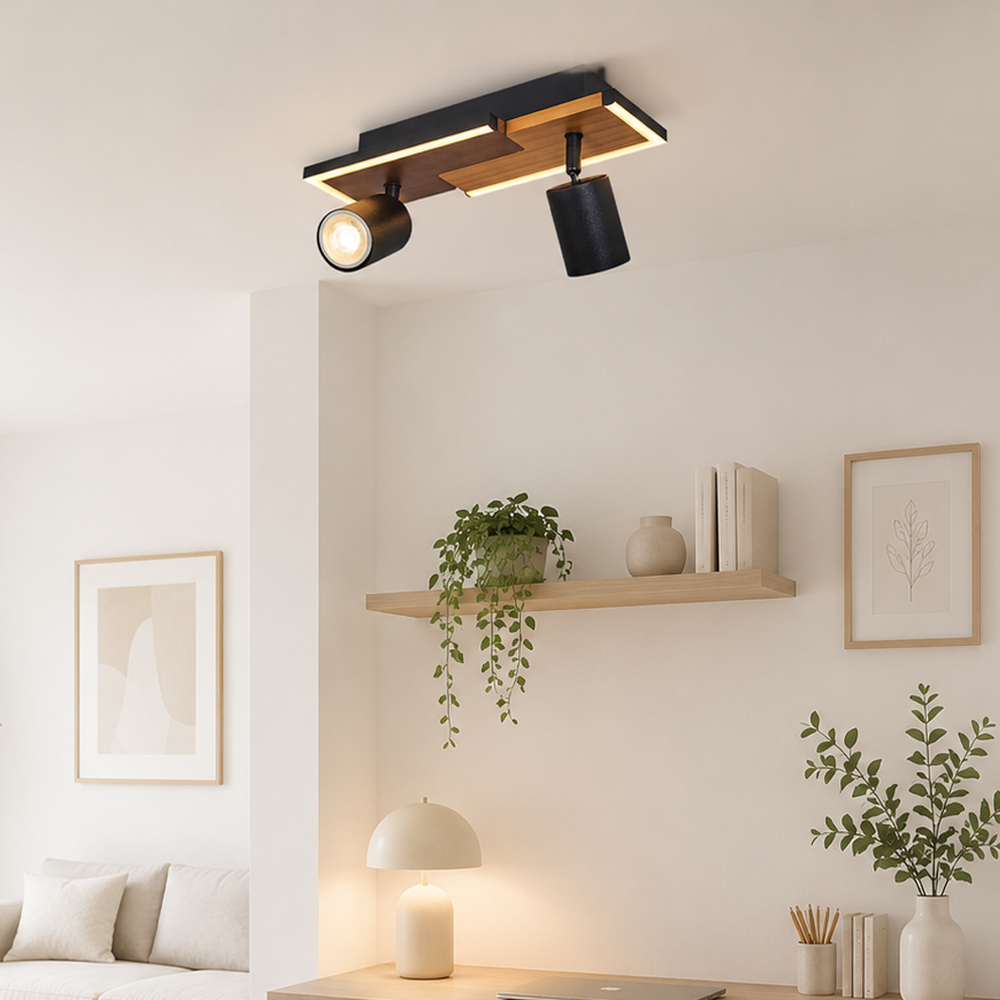 Ahşap LED Plafonyer 33x16 cm — görsel 7