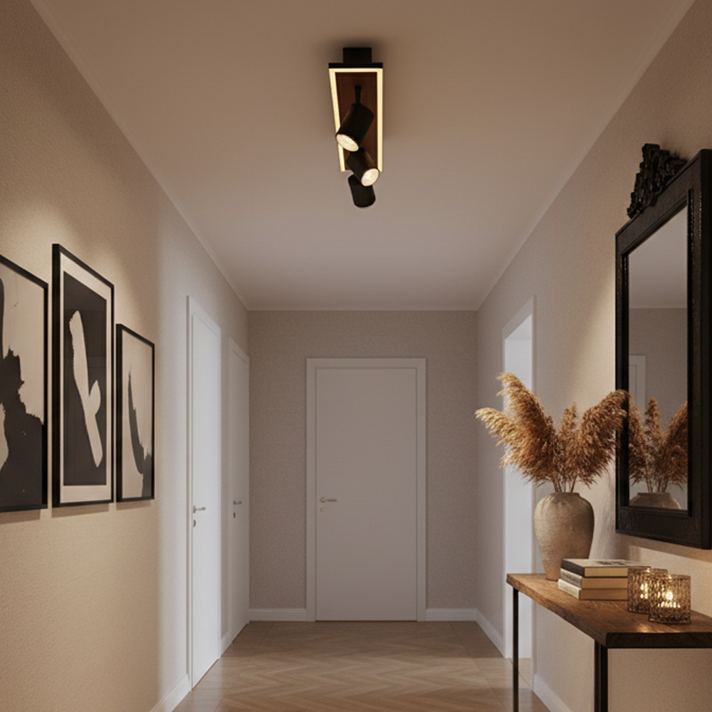 Ahşap LED Plafonyer 53x16 cm — görsel 4