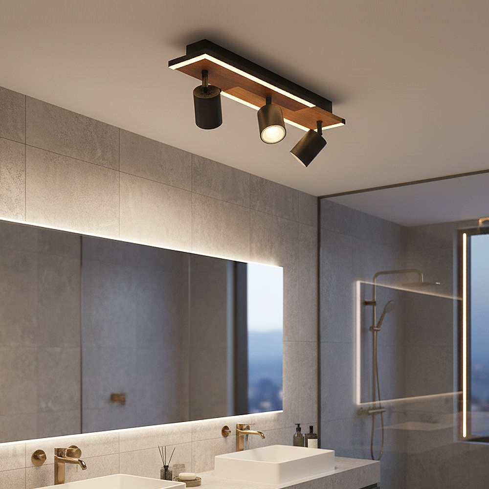 Ahşap LED Plafonyer 53x16 cm — görsel 5