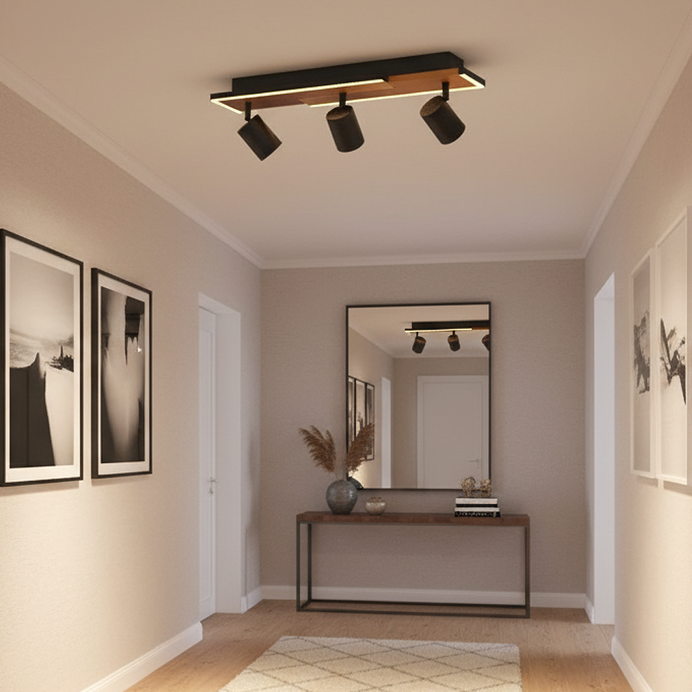 Ahşap LED Plafonyer 53x16 cm — görsel 7