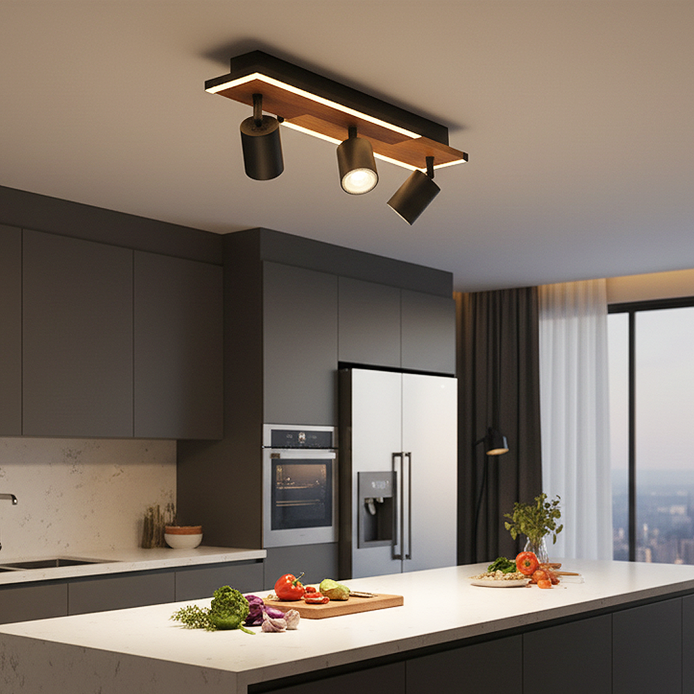 Ahşap LED Plafonyer 53x16 cm — görsel 8
