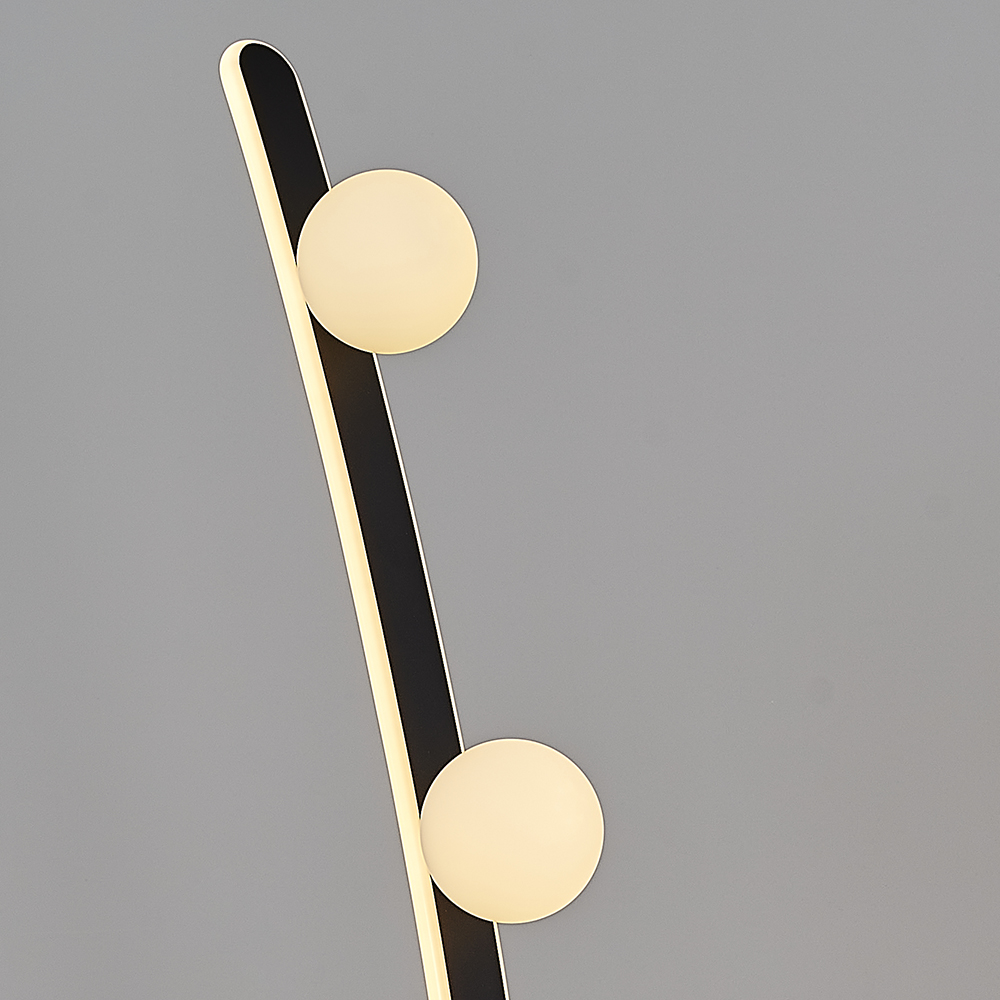 أسود أكريليك LED مصباح أرضي 6x130 cm أسود أكريليك LED مصباح أرضي 6x130 cm