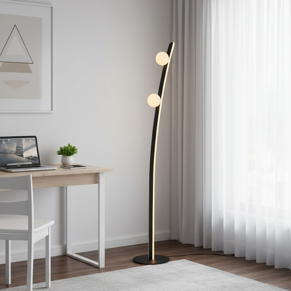 Siyah Akrilik LED Lambader 6x130 cm — görsel 6