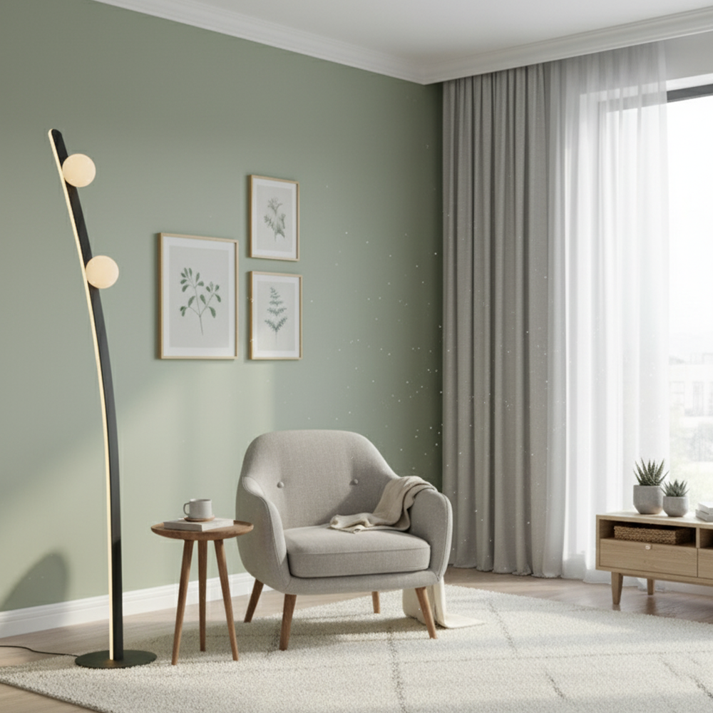 Siyah Akrilik LED Lambader 6x130 cm — görsel 7