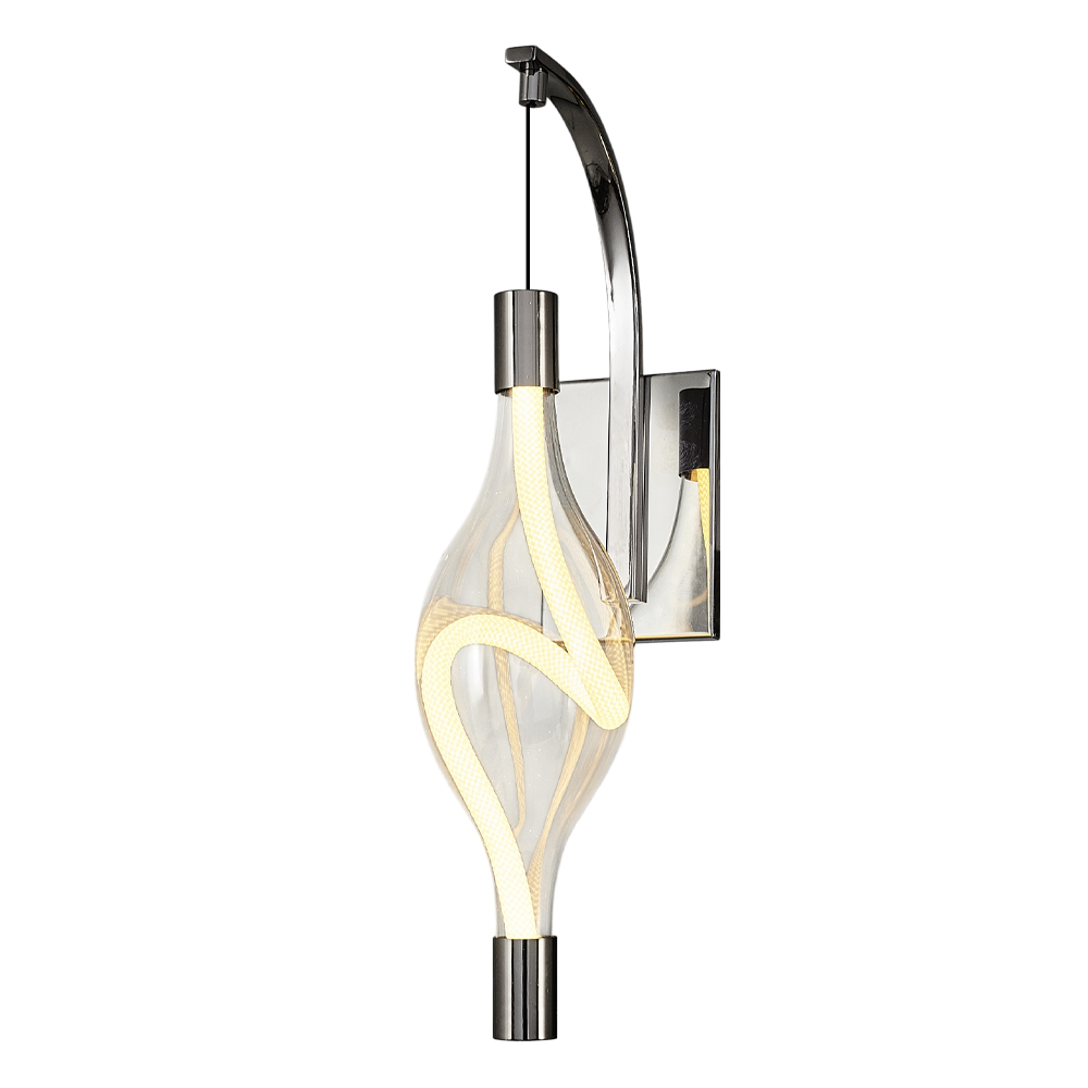 Sarı-Platin Cam LED Aplik 10x45 cm