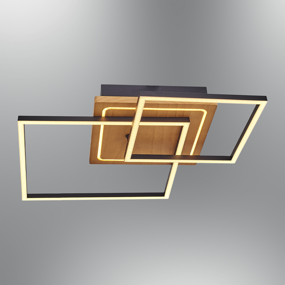 Ahşap LED Plafonyer 48x10 cm Ahşap LED Plafonyer 48x10 cm