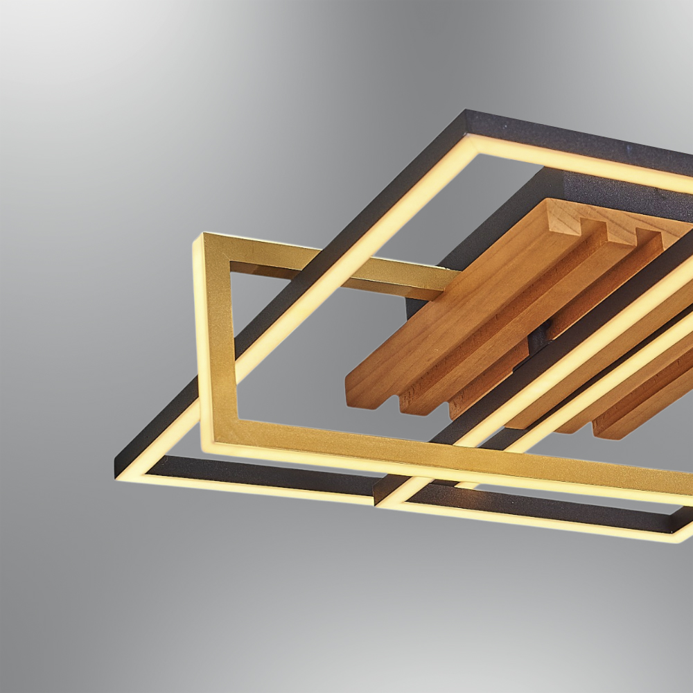 Ahşap LED Plafonyer 45x13 cm — görsel 3