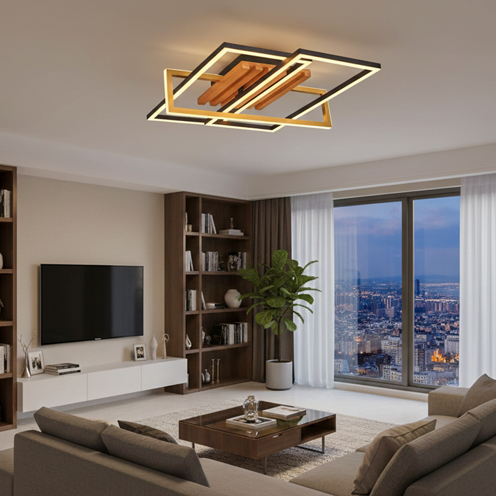 Ahşap LED Plafonyer 45x13 cm — görsel 4