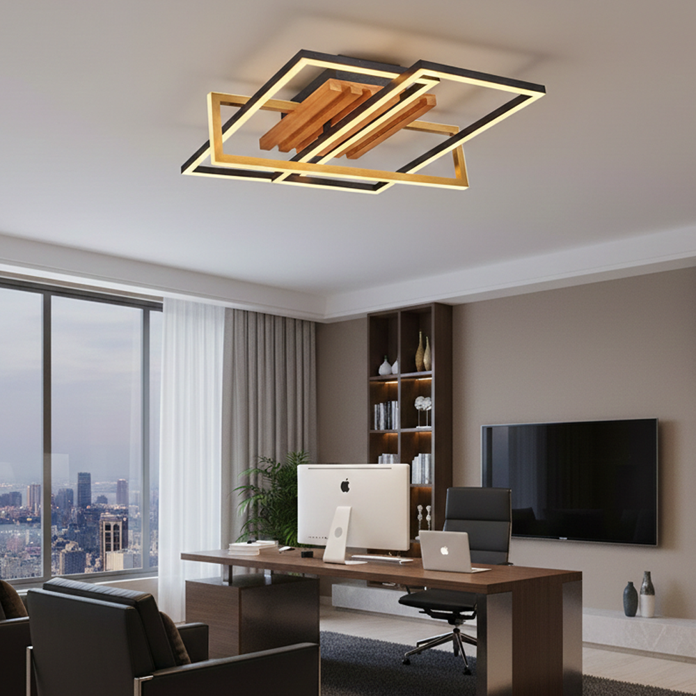 Ahşap LED Plafonyer 45x13 cm — görsel 5