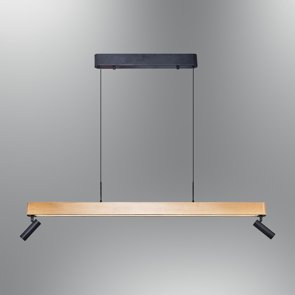 Wood LED Chandelier 102x120 cm Ahşap LED Avize 102x120 cm