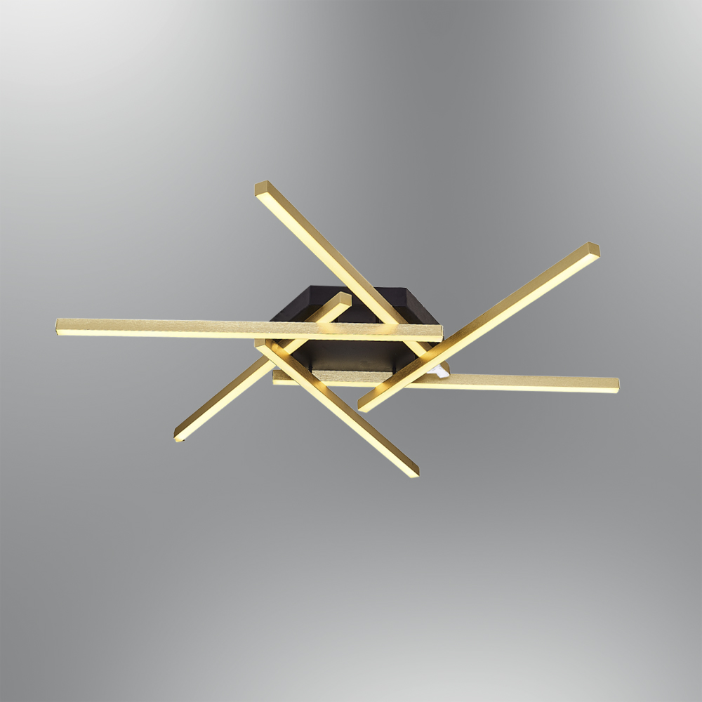 Sarı-Siyah Akrilik LED Plafonyer 68x8 cm — görsel 4