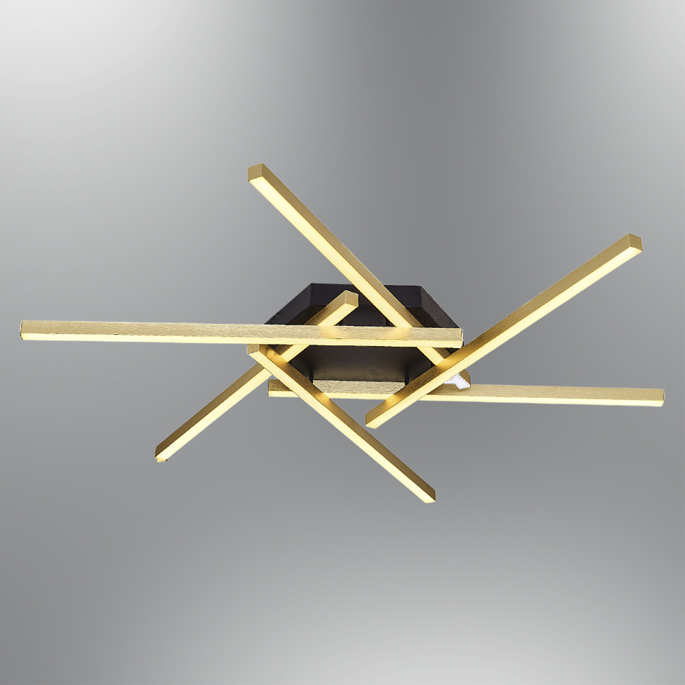 Sarı-Siyah Akrilik LED Plafonyer 98x8 cm Sarı-Siyah Akrilik LED Plafonyer 98x8 cm