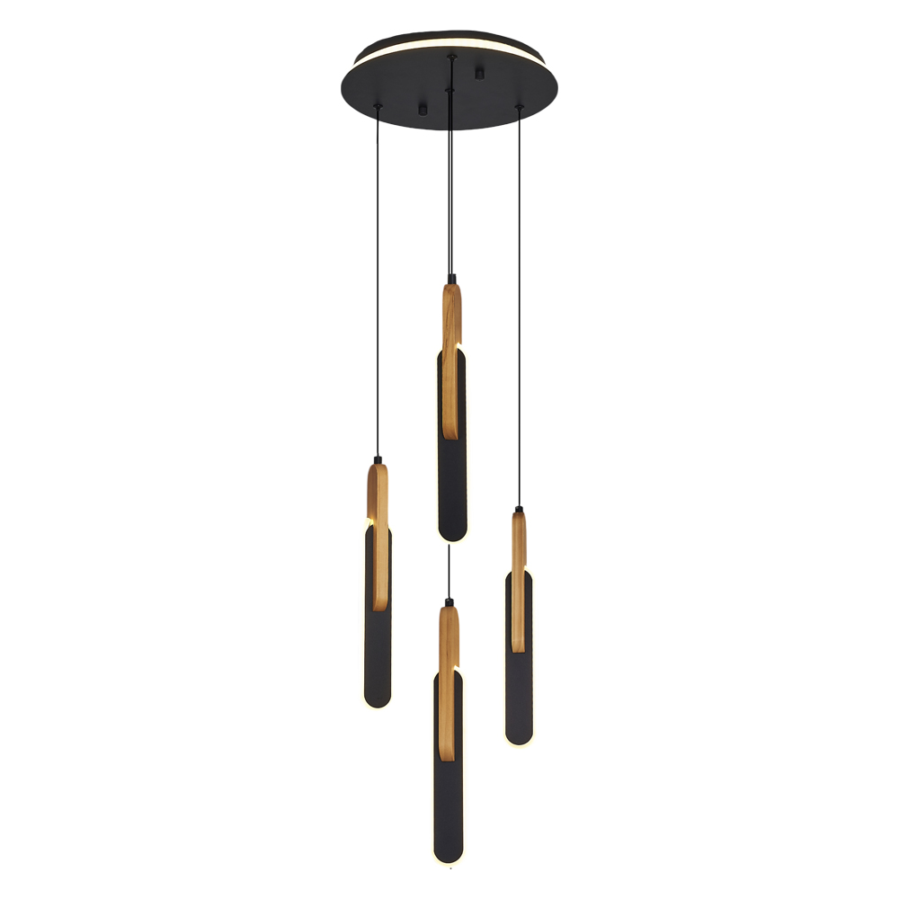 Ahşap LED Avize 31x120 cm — görsel 2