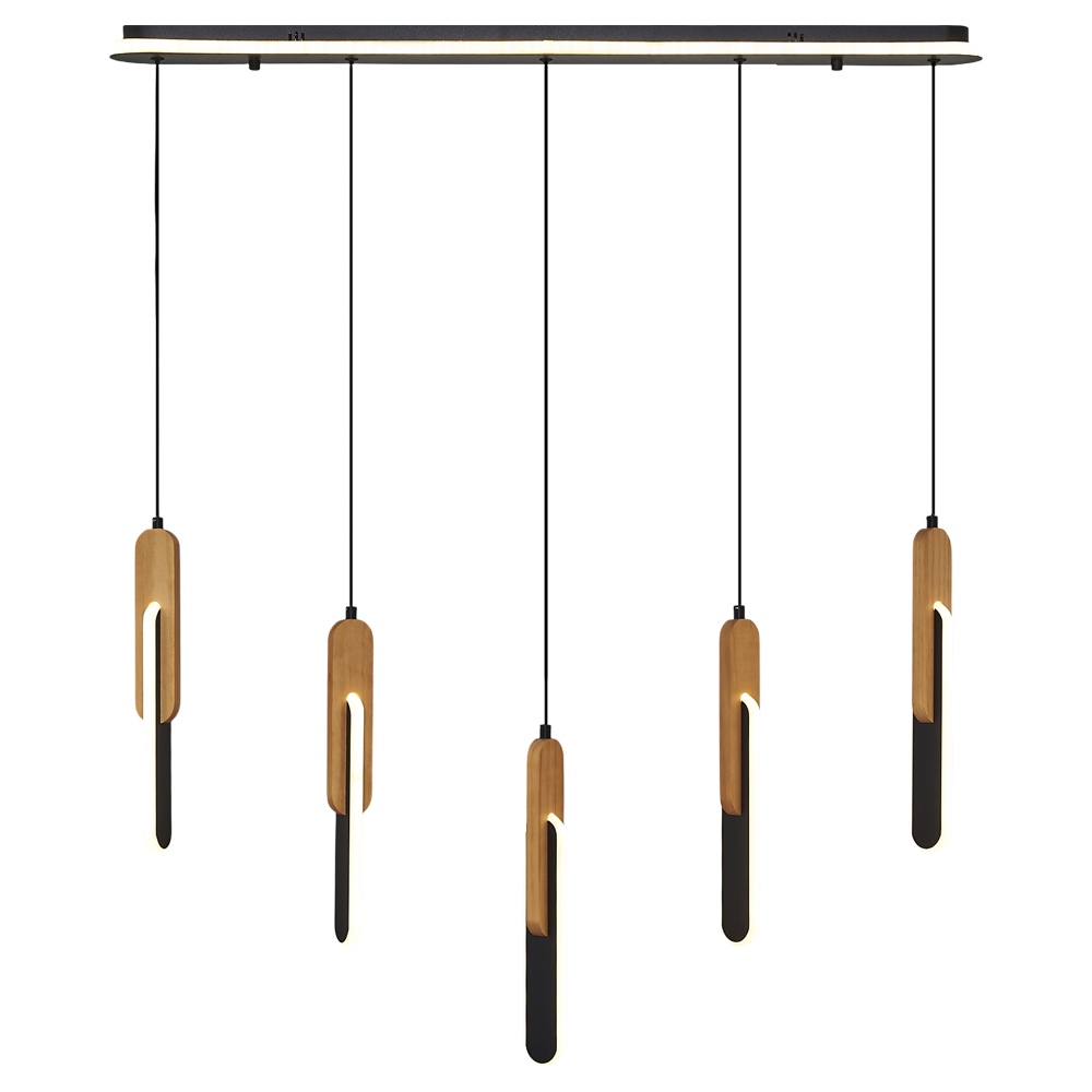 Ahşap LED Avize 91x120 cm — görsel 2