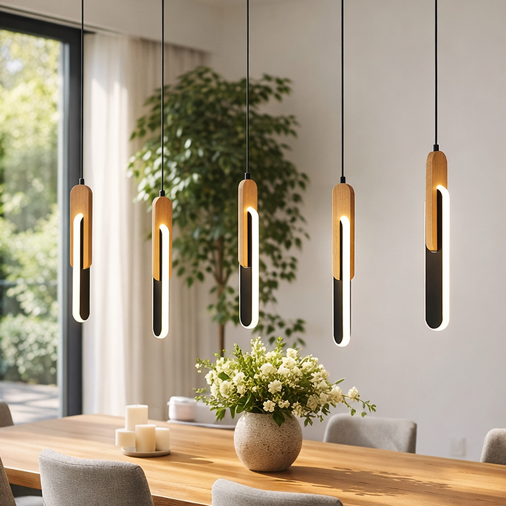Ahşap LED Avize 91x120 cm — görsel 4