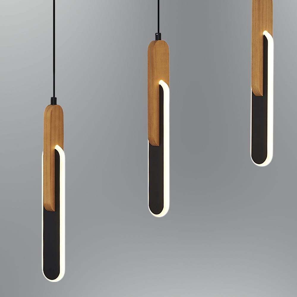 Ahşap LED Avize 91x120 cm — görsel 5