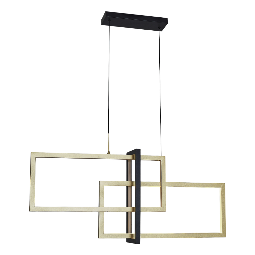 Siyah-Eskitme Akrilik LED Avize 90x120 cm — görsel 3