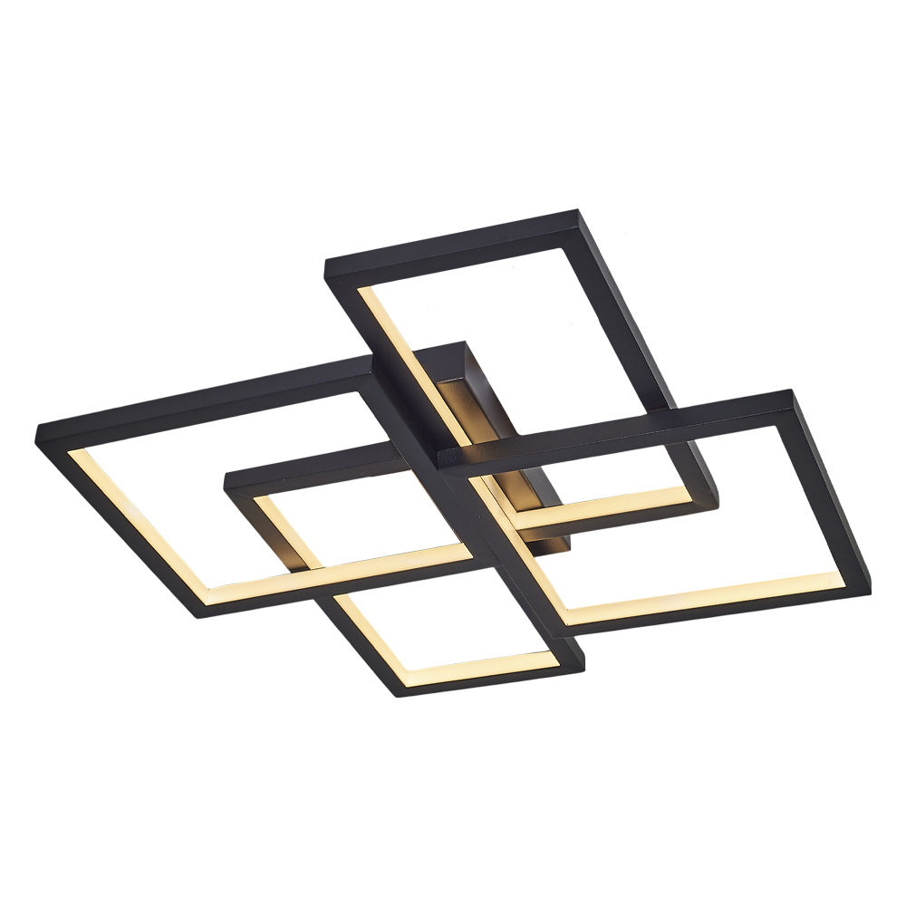 Siyah-Eskitme Akrilik LED Plafonyer 65x9 cm — görsel 3