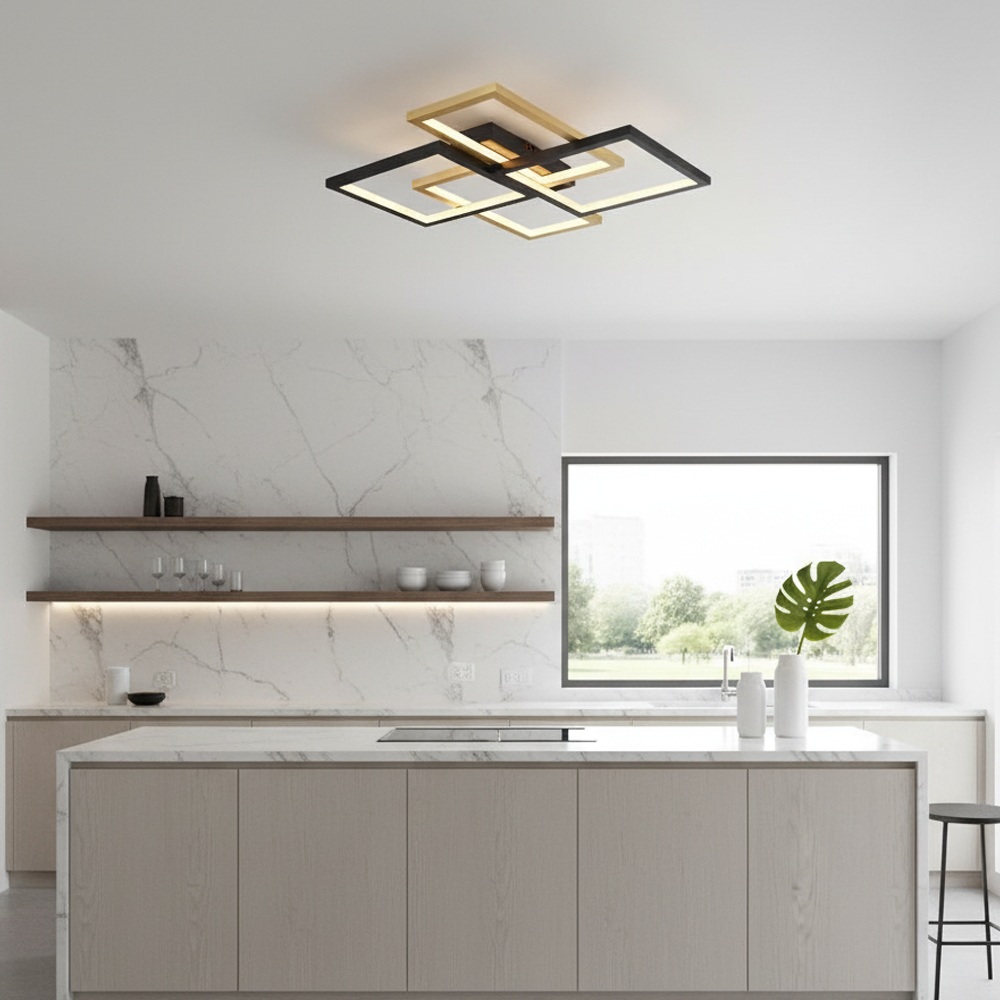Siyah-Eskitme Akrilik LED Plafonyer 65x9 cm — görsel 7