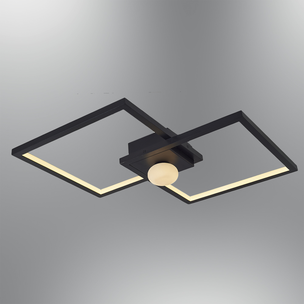 Siyah-Eskitme Akrilik LED Plafonyer 82x12 cm — görsel 4