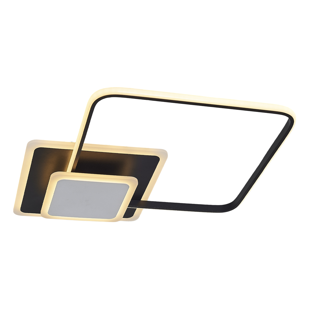 Beyaz-Siyah Akrilik LED Plafonyer 70x8 cm — görsel 3