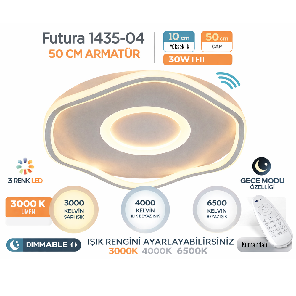 Akrilik LED Plafonyer 50x10 cm (30w) Akrilik LED Plafonyer 50x10 cm (30w)