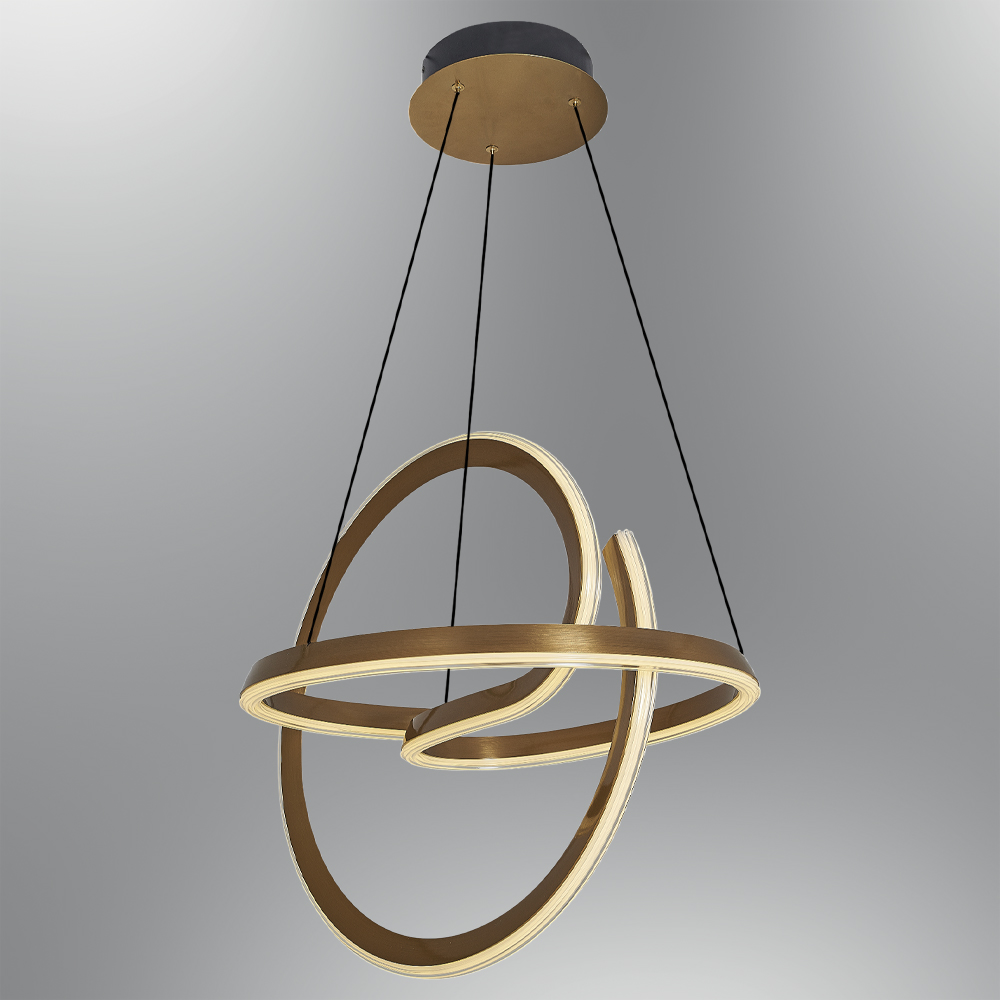 Brown-Antique Acrylic LED Chandelier 58x150 cm Kahve-Eskitme Akrilik LED Avize 58x150 cm