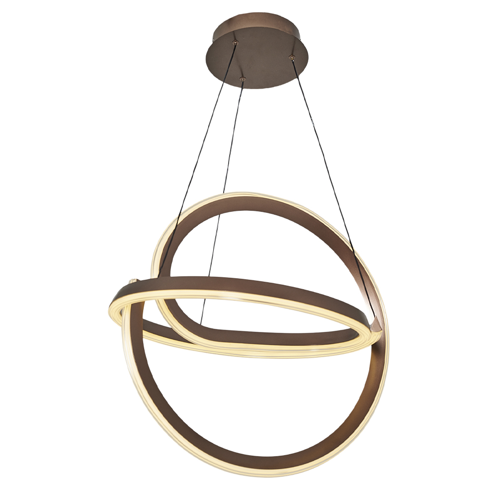 Kahve-Eskitme Akrilik LED Avize 58x150 cm — görsel 2