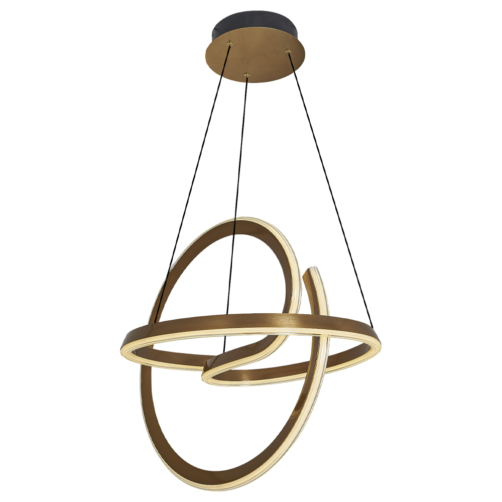 Kahve-Eskitme Akrilik LED Avize 58x150 cm — görsel 3