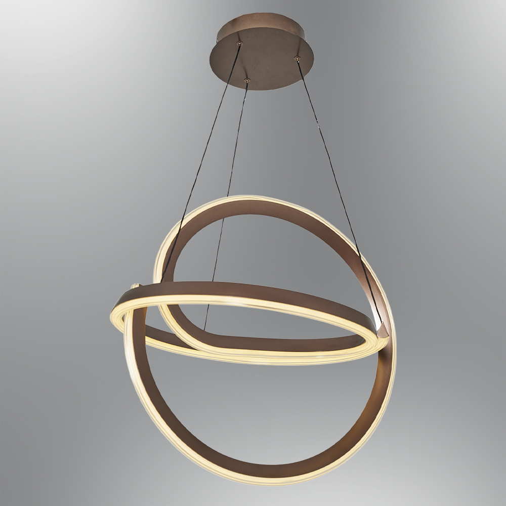 Kahve-Eskitme Akrilik LED Avize 58x150 cm — görsel 4