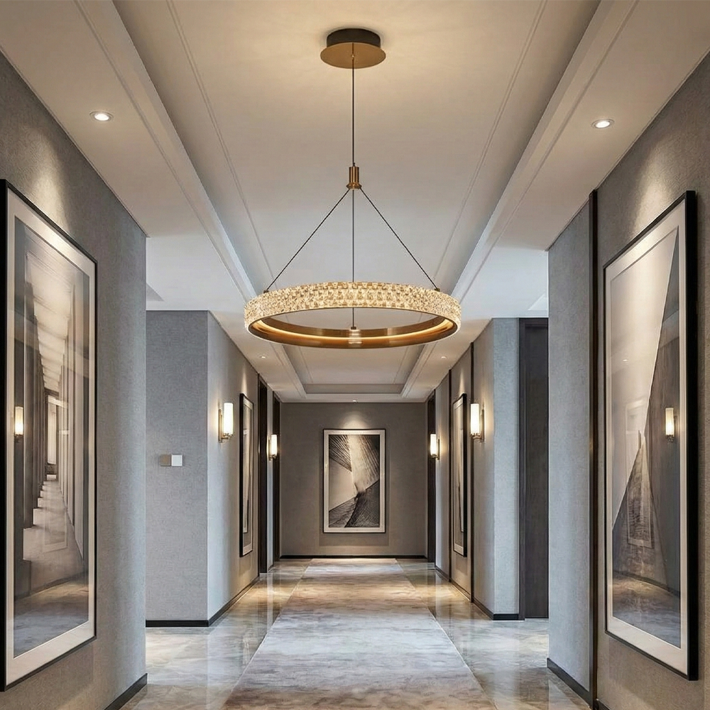 Eskitme-Platin Akrilik LED Avize 40x120 cm — görsel 4