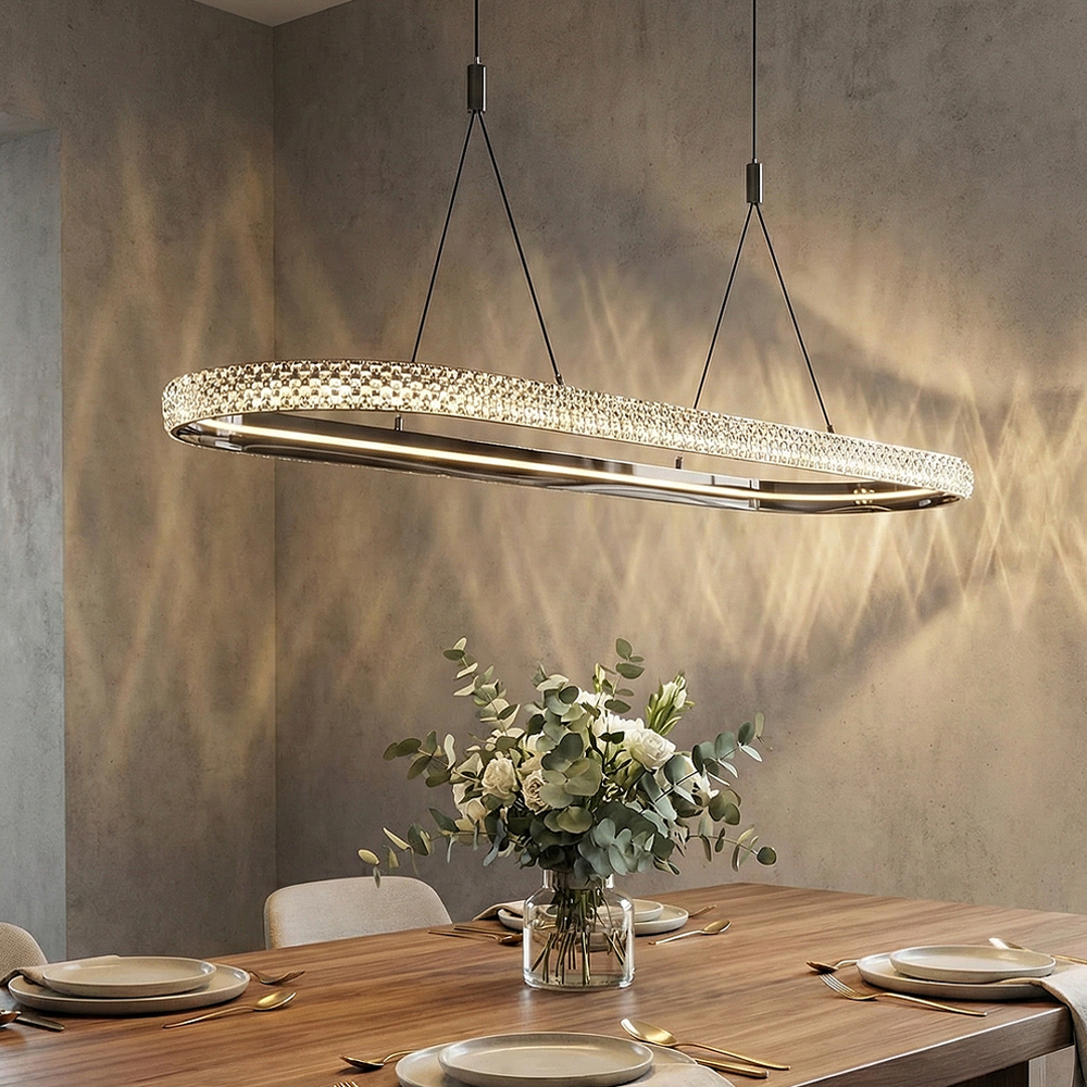 Eskitme-Platin Akrilik LED Avize 115x120 cm — görsel 4