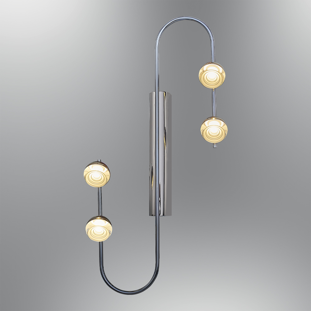 Sarı-Platin Akrilik LED Aplik 26x53 cm