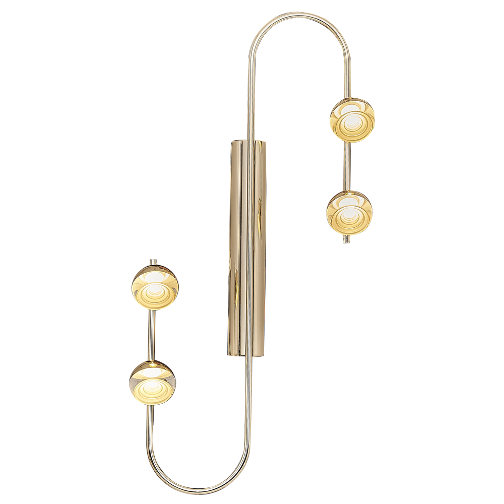 Sarı-Platin Akrilik LED Aplik 26x53 cm