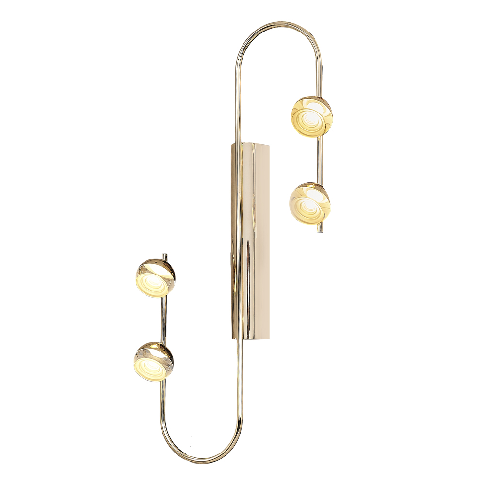 Sarı-Platin Akrilik LED Aplik 26x53 cm — görsel 4