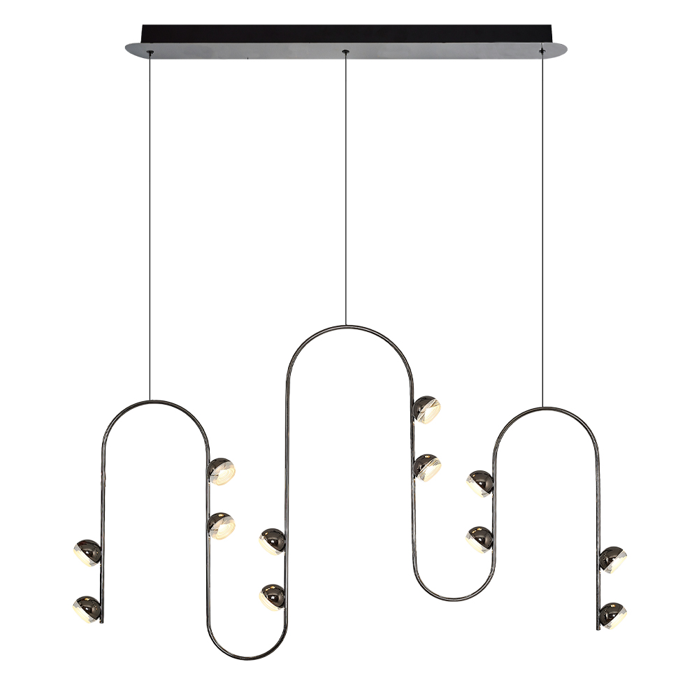 Sarı-Platin Akrilik LED Avize 95x120 cm (32w) — görsel 4